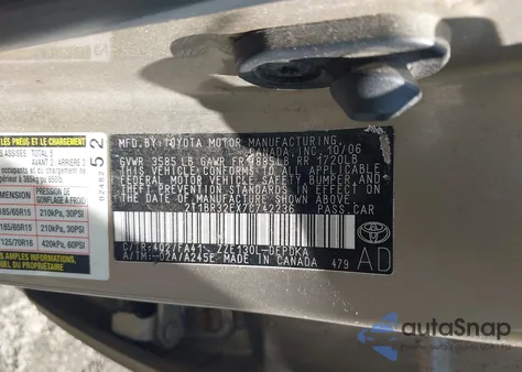 2007 Toyota Corolla Ce z USA, uszkodzony, nr VIN 2T1BR32EX7C742236